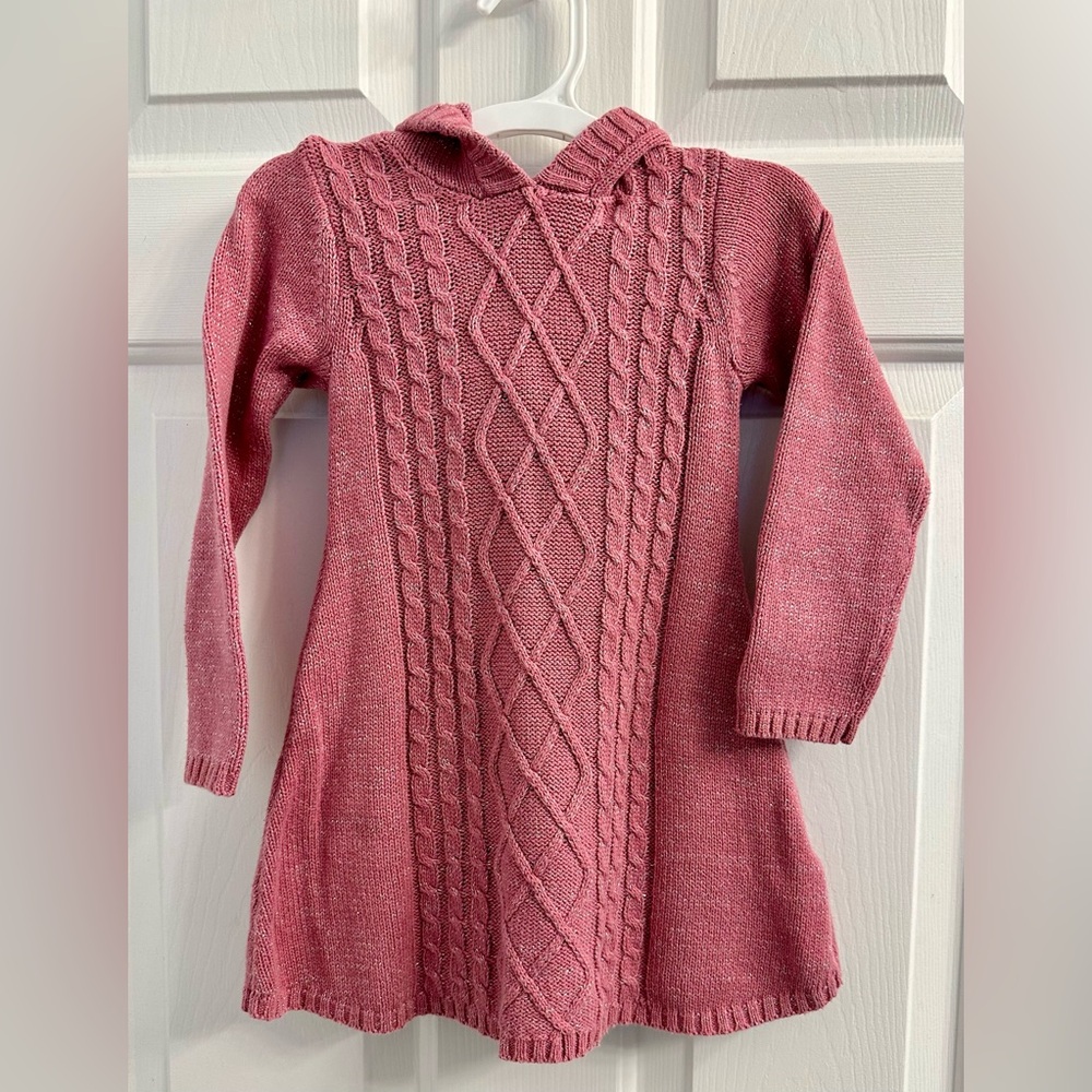 Pink Hoody Sweater Dress, 3T